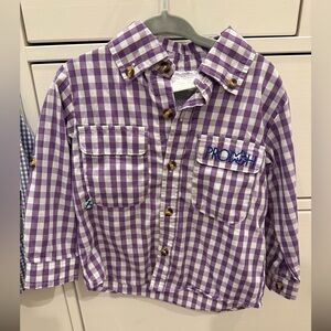 Prodoh Kids Gingham Purple Fishing Shirt